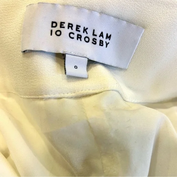 “Derek Lam 10 Crosby” Women's Ivory Pleated Flare Leg Belted Shorts Size 0 - Picture 8 of 13